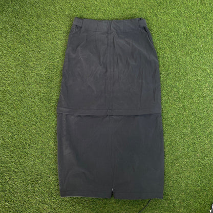 00s Nike ACG Zip Off Cinch Cargo Skirt Grey Small - Vintage Box