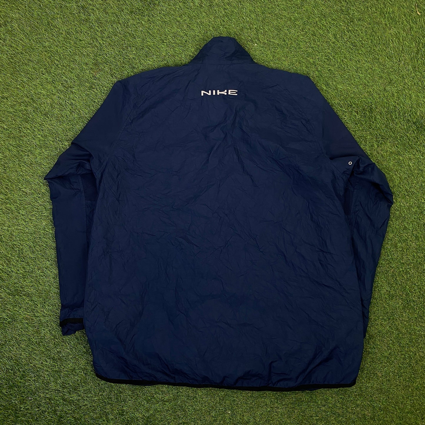 90s Nike Piping Tracksuit Set Jacket + Joggers Blue XL