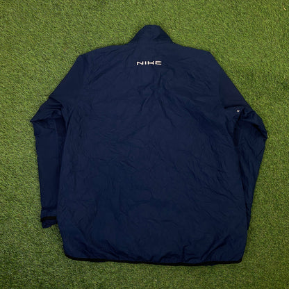 90s Nike Piping Tracksuit Set Jacket + Joggers Blue XL