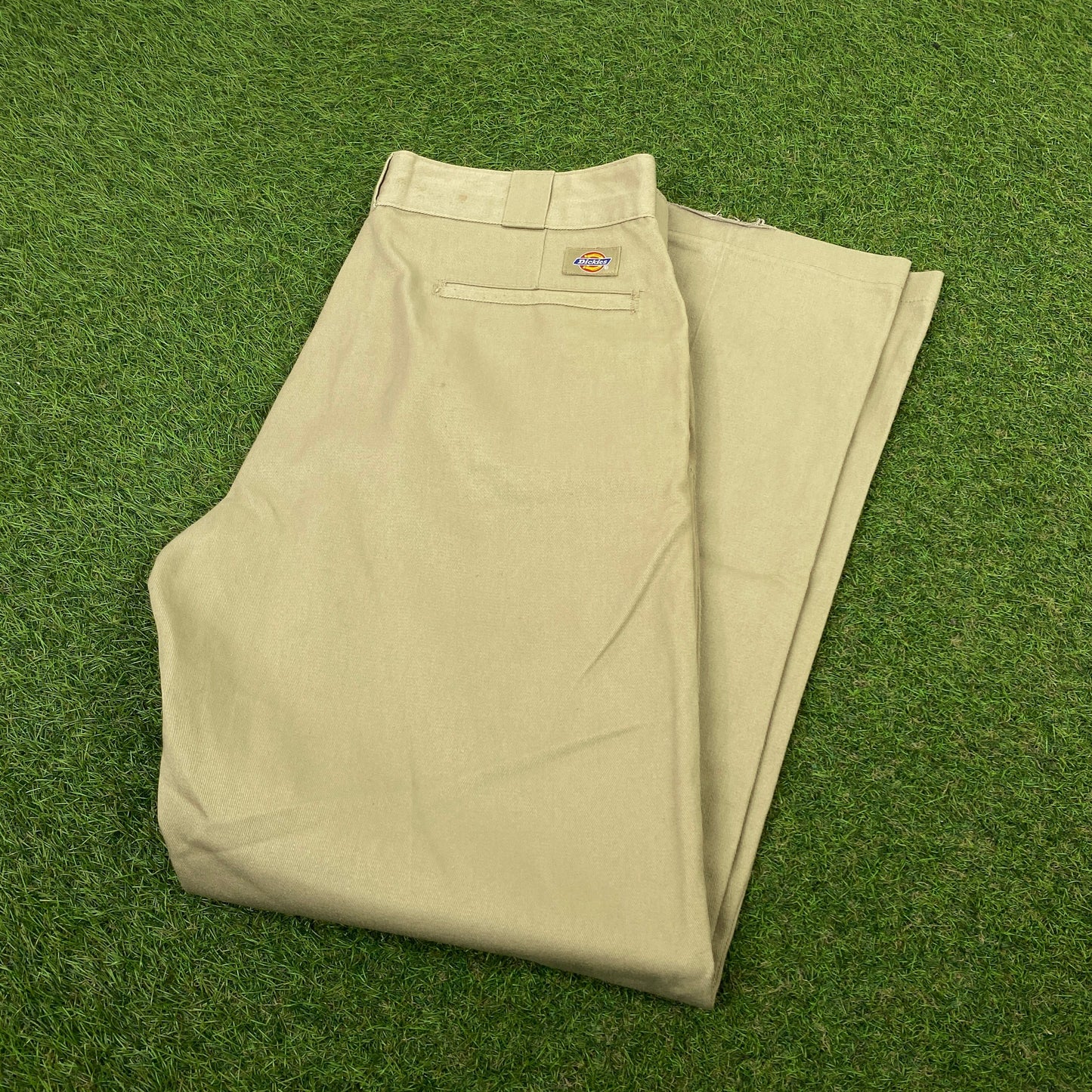 Retro Dickies Cargo Trousers Joggers Brown Large