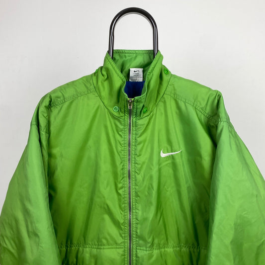 90s Nike Puffer Jacket Coat Green Small - Vintage Box