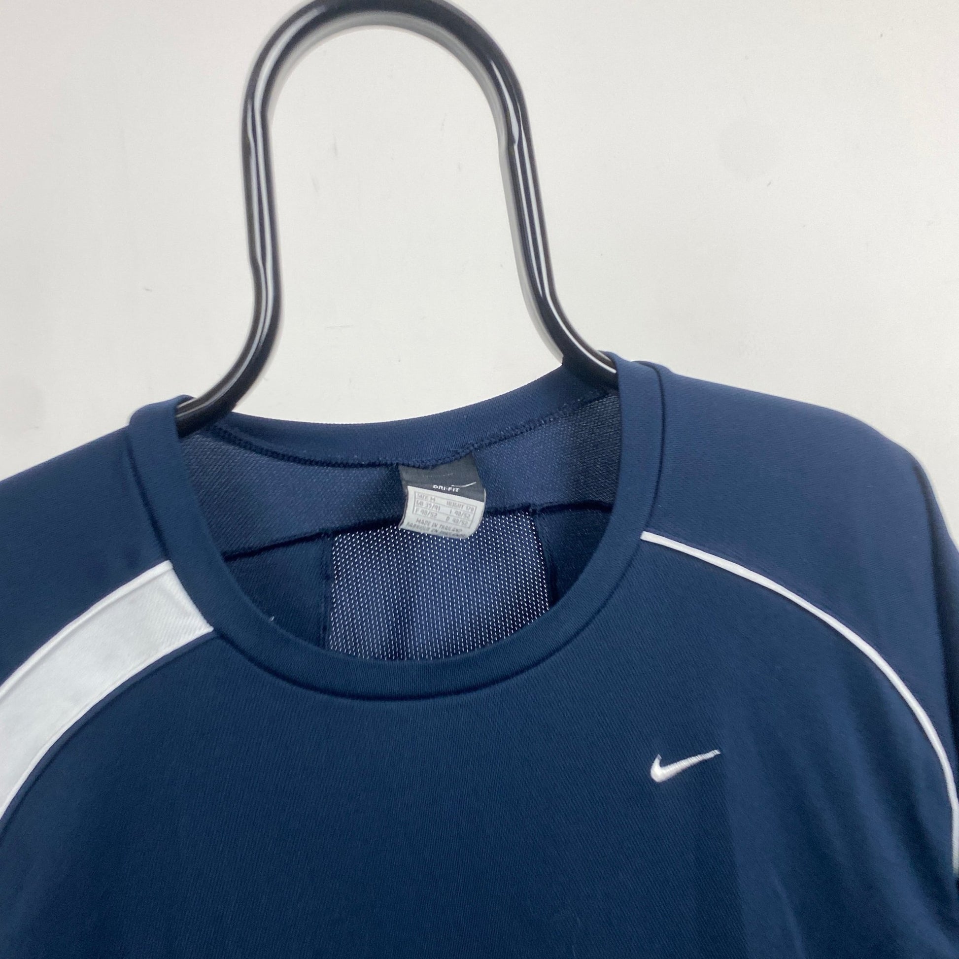 00s Nike Dri - Fit Piping Gym T-Shirt Blue Medium - Vintage Box