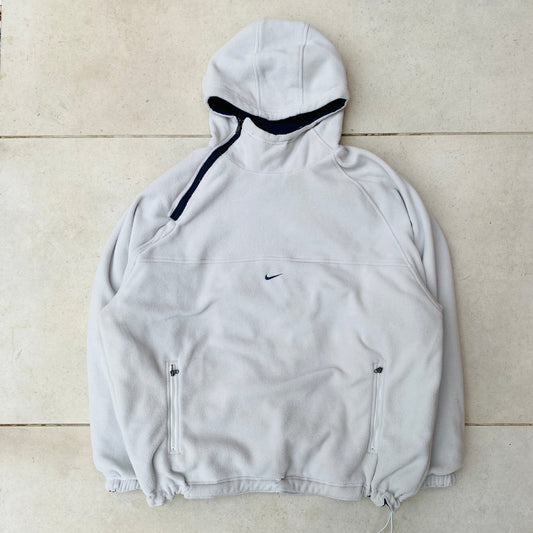 90s Nike Reversible Sidewinder Fleece Jacket Brown Blue Medium - Vintage Box