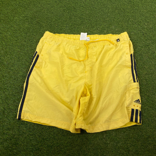 90s Adidas Swim Shorts Yellow XL - Vintage Box