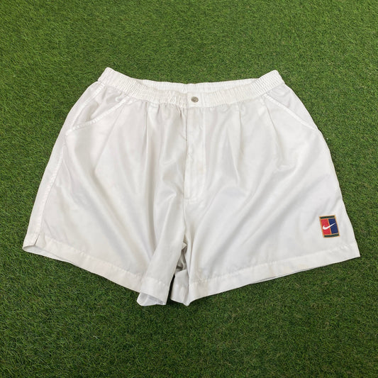 90s Nike Challenge Court Tennis Shorts White XL - Vintage Box