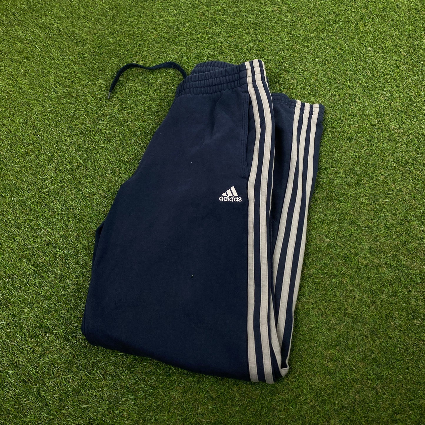 00s Adidas Piping Cotton Joggers Blue Small