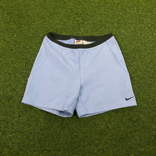 90s Nike Cotton Skinny Shorts Blue Medium - Vintage Box