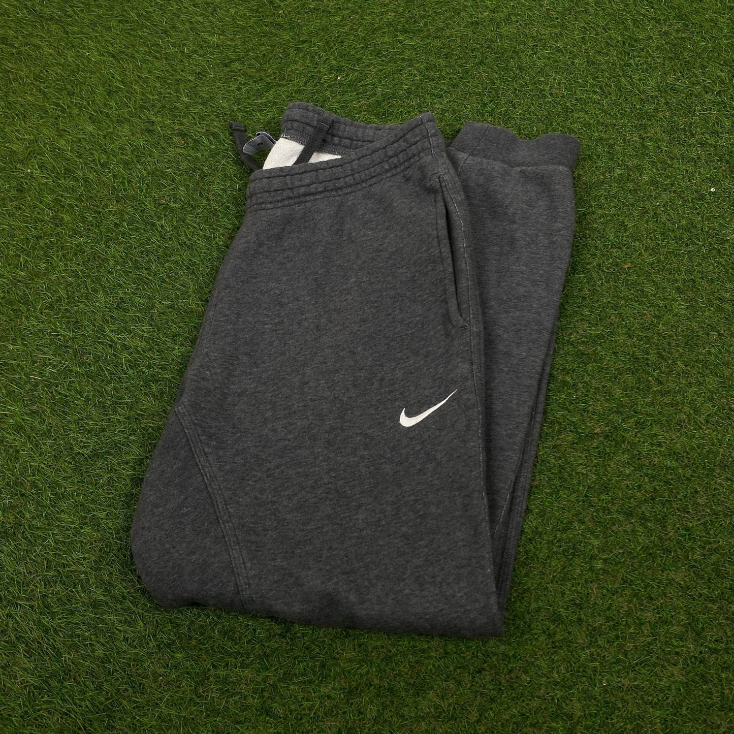 00s Nike Cotton Joggers Grey Medium - Vintage Box