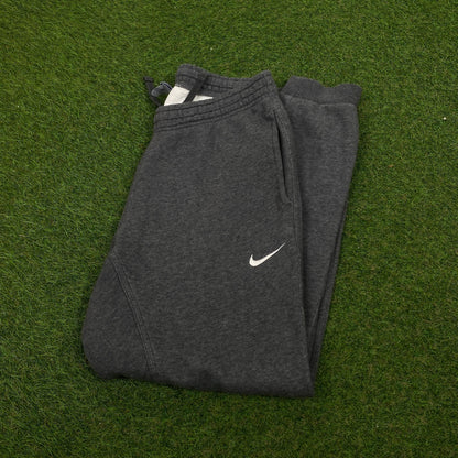 00s Nike Cotton Joggers Grey Medium - Vintage Box