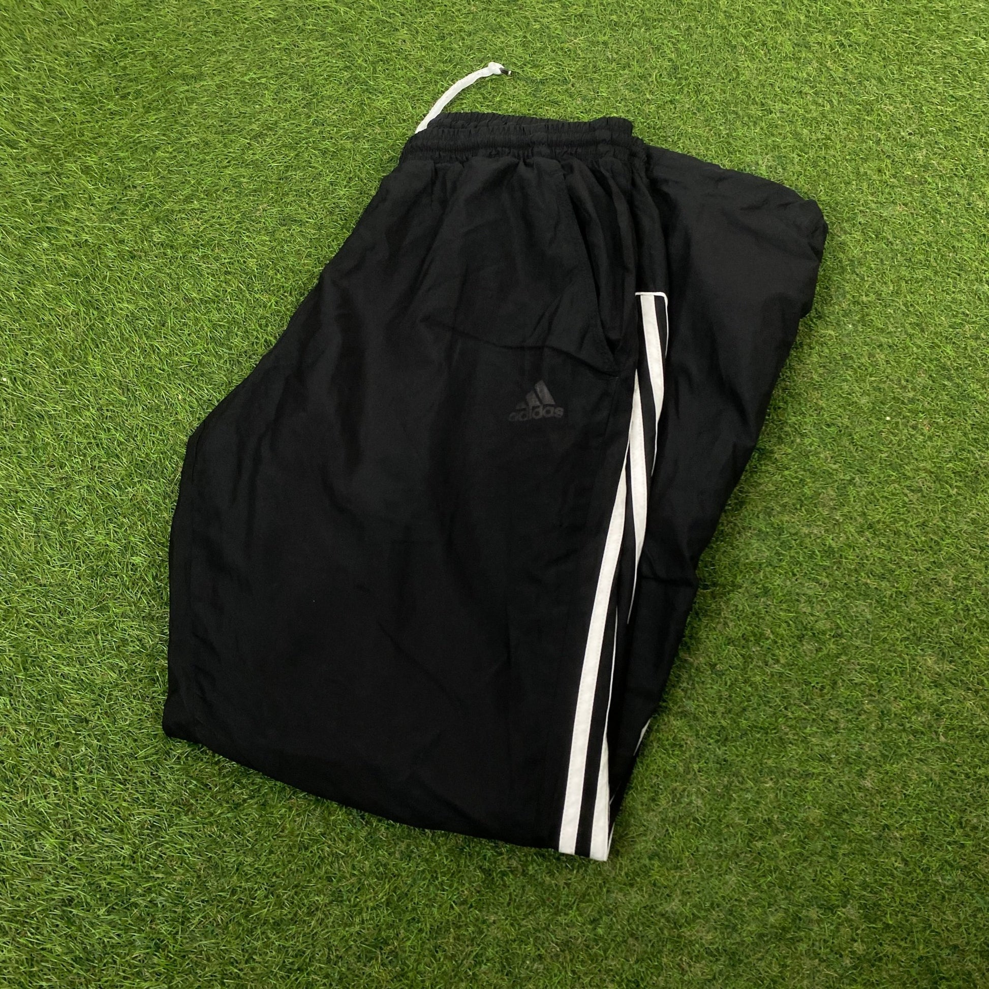 00s Adidas Piping Joggers Black Medium - Vintage Box