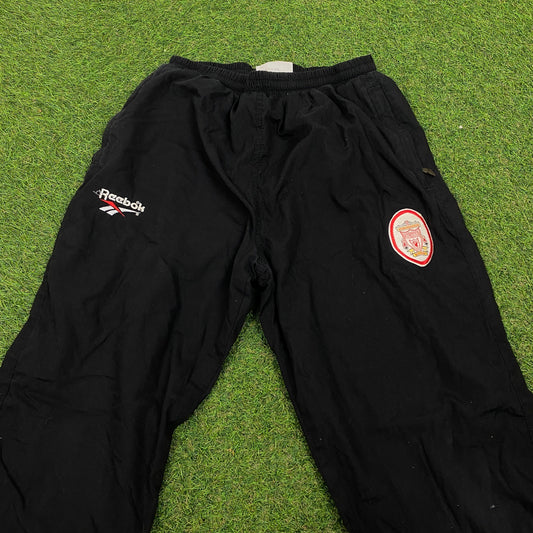 Retro Reebok Liverpool Football Joggers Black XS