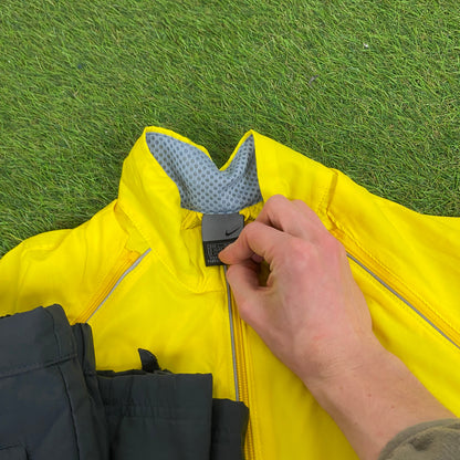 00s Nike Tracksuit Jacket + Joggers Set Yellow Large