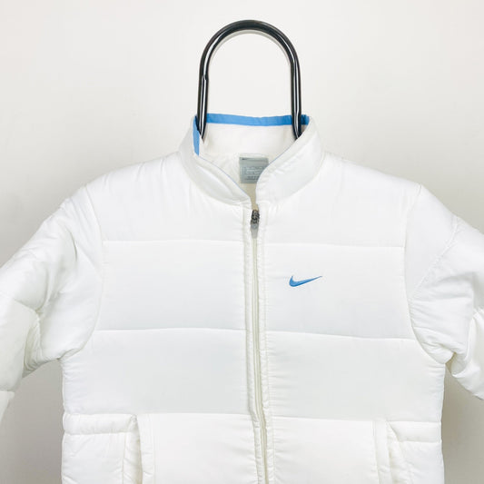 00s Nike Puffer Jacket White XS - Vintage Box