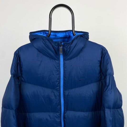 00s Nike Puffer Jacket Blue Small - Vintage Box
