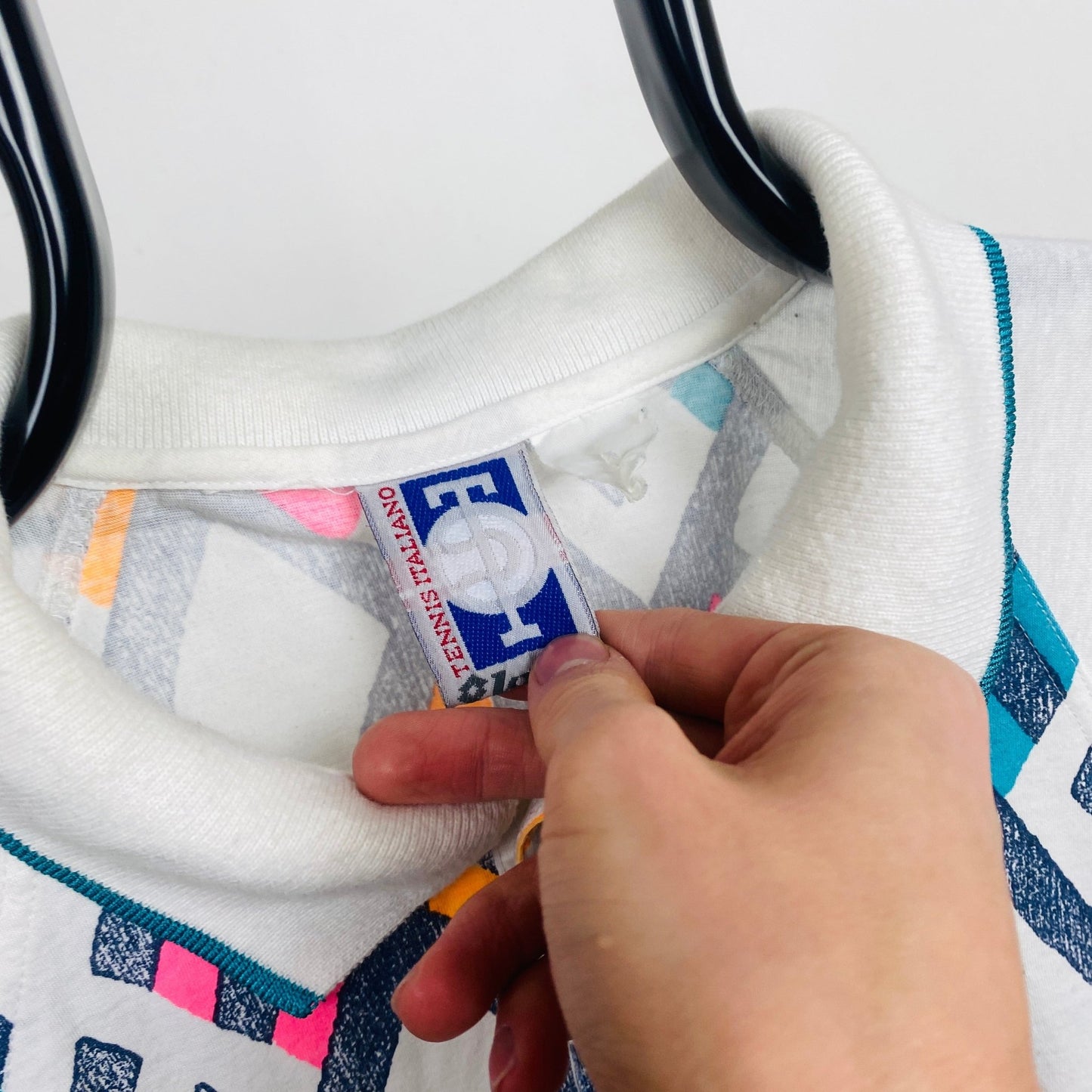 Retro Lotto Tennis Polo Shirt T-Shirt White Medium - Vintage Box