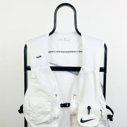00s Nike Running Vest Gilet Jacket White Small - Vintage Box