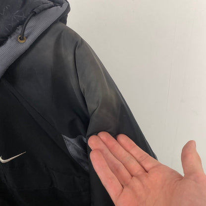 00s Nike Puffer Coat Jacket Black Medium - Vintage Box