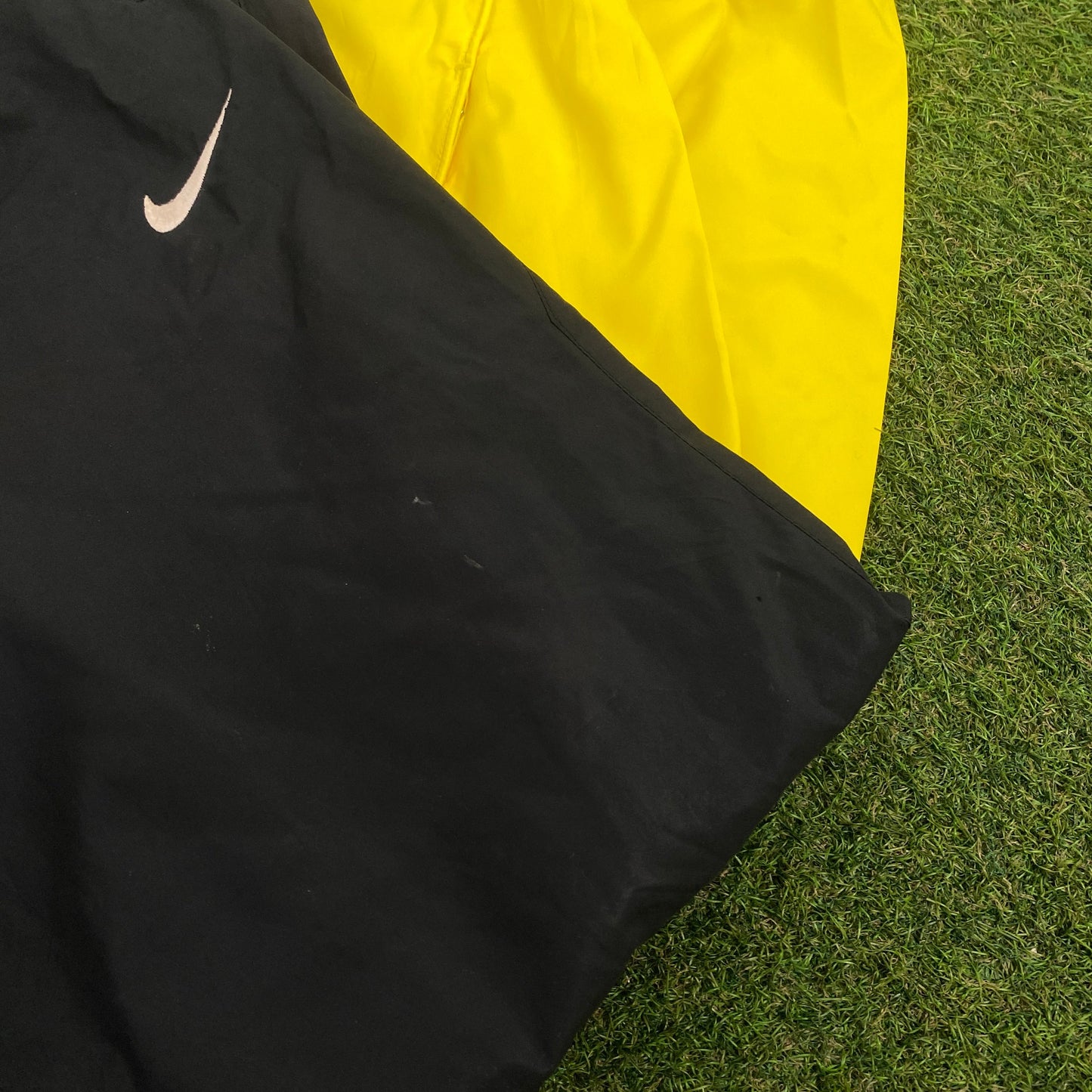 00s Nike Piping Windbreaker Jacket + Joggers Set Yellow Small