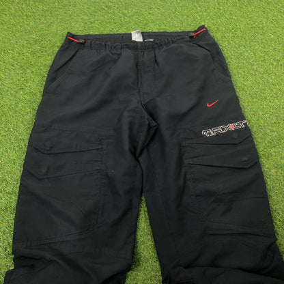 00s Nike Air Max Cargo Joggers Black Large - Vintage Box