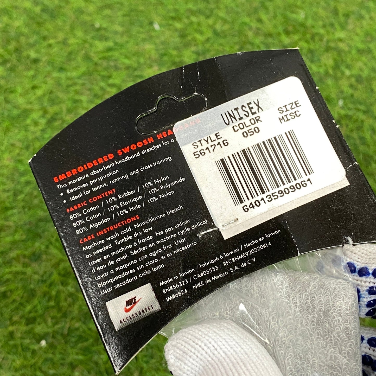 90s Nike Sweatband Headband Hat Grey - Vintage Box