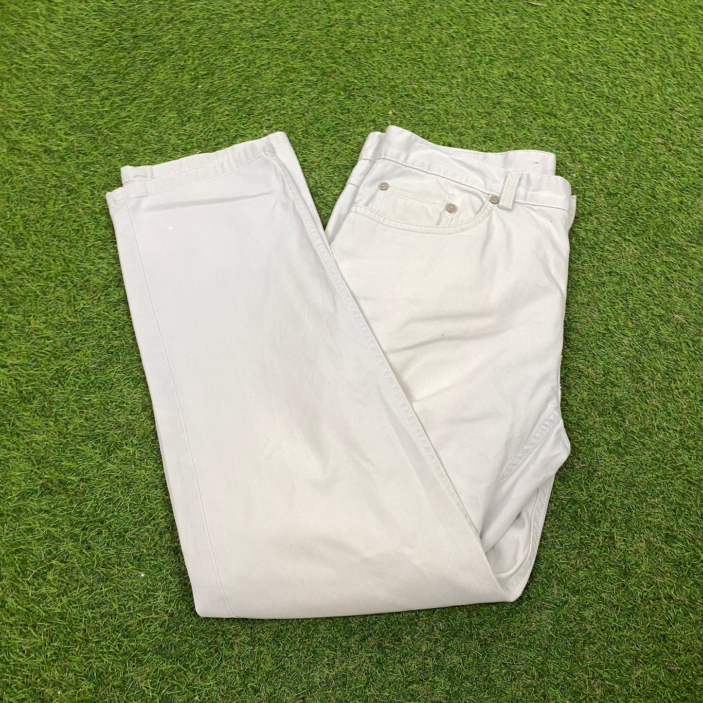 Retro 90s Chino Trousers Joggers Grey Small