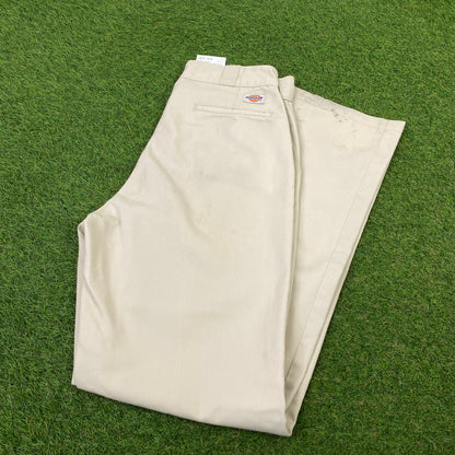 Retro Dickies Cargo Trousers Joggers Brown Medium