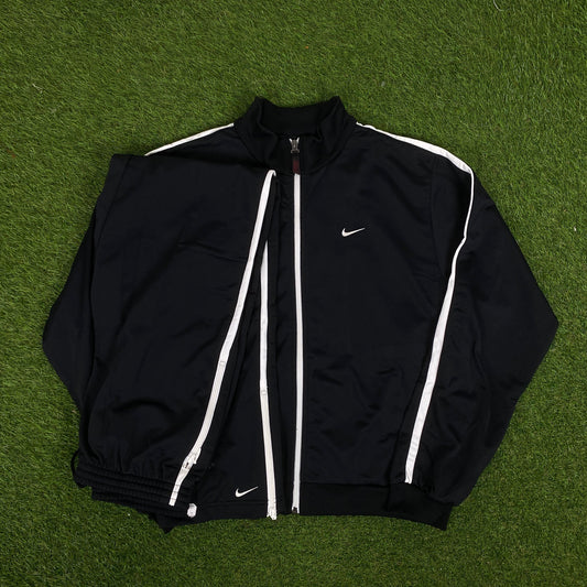 00s Nike Piping Jacket + Joggers Set Black Small