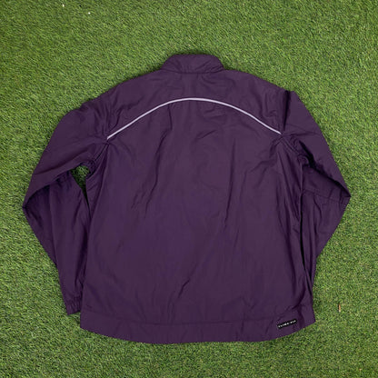 00s Nike Piping Windbreaker Jacket + Joggers Set Purple Medium