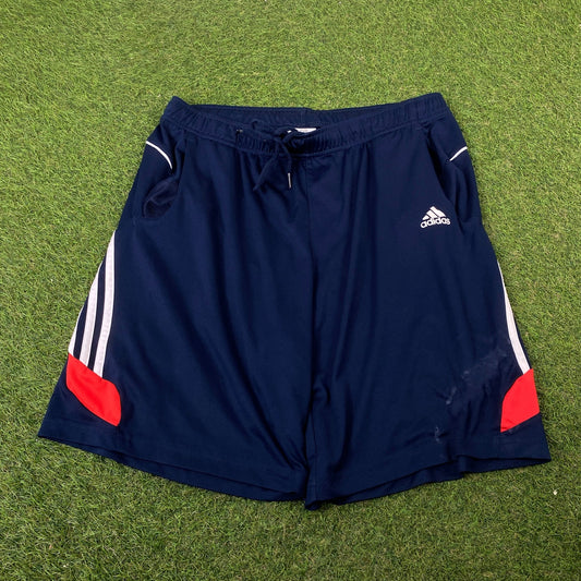 00s Adidas Nylon Football Shorts Blue XL - Vintage Box