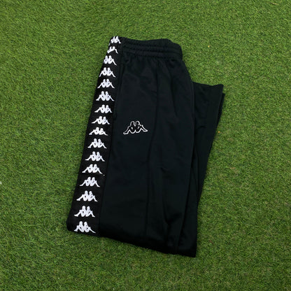 Retro Kappa Logo Taping Joggers Black Small