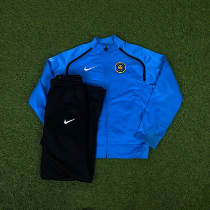 00s Nike Inter Milan Windbreaker Jacket + Joggers Set Blue XS - Vintage Box