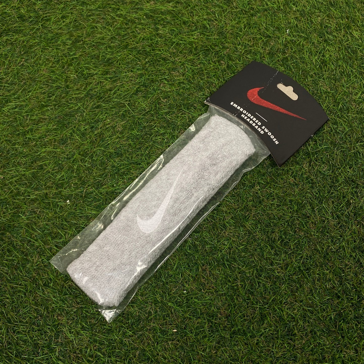 90s Nike Sweatband Headband Hat Grey - Vintage Box