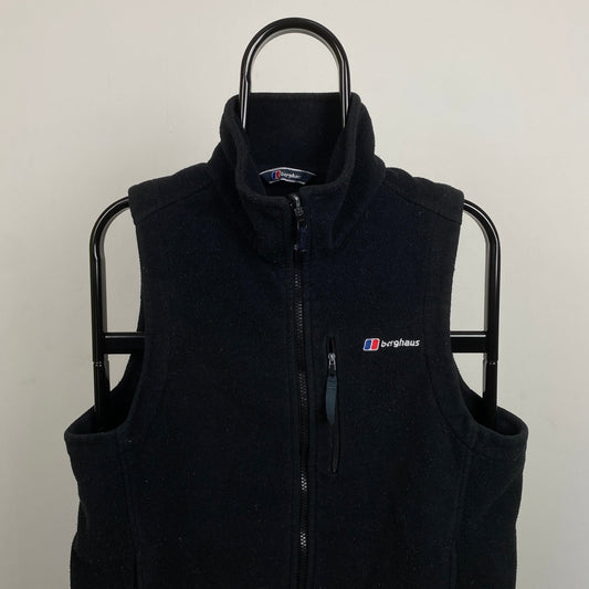Retro Berghaus Fleece Gilet Sweatshirt Black Medium - Vintage Box