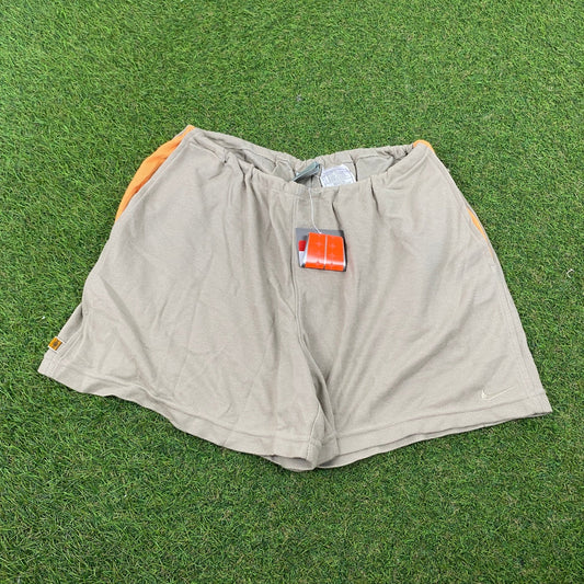 00s Nike Lounge Shorts Brown Large - Vintage Box
