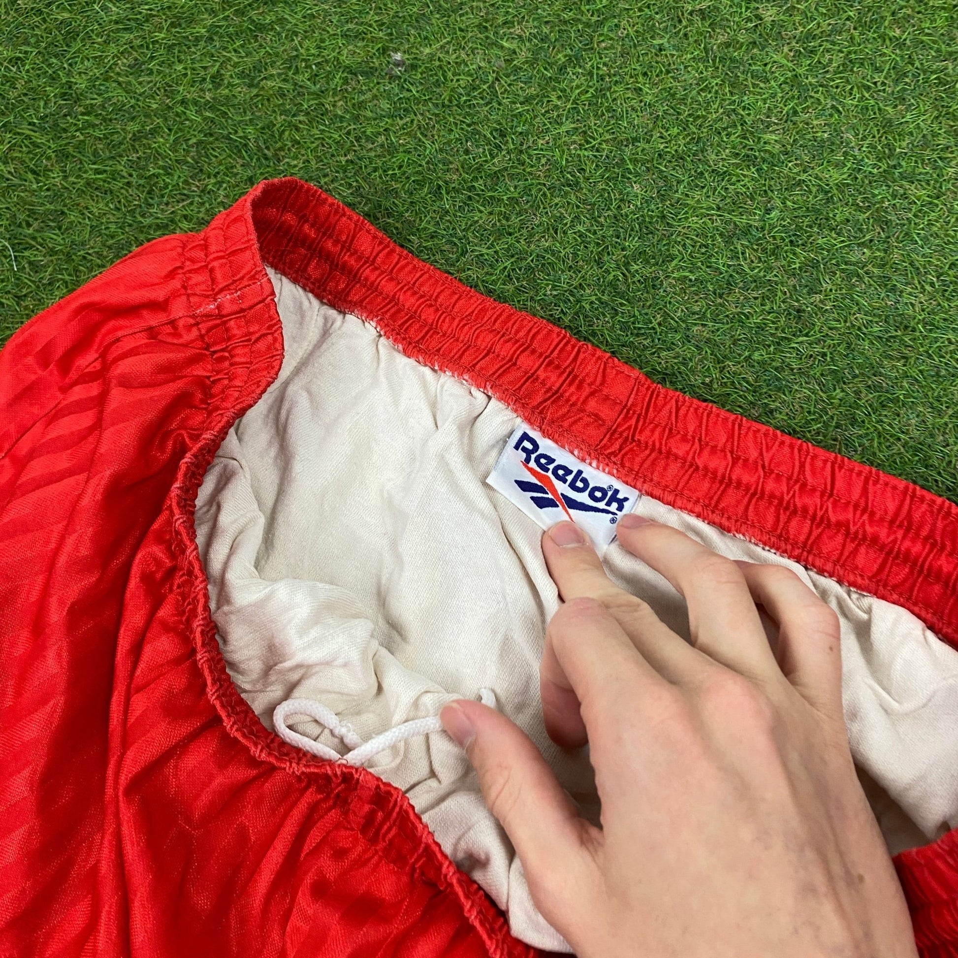 Retro Reebok Football Shorts Red XL - Vintage Box