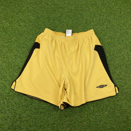 Retro Umbro Football Shorts Gold Medium - Vintage Box