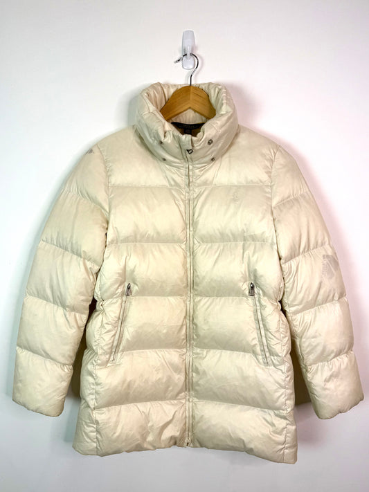 Vintage Ralph Lauren Puffer Womens Jacket Small Cream