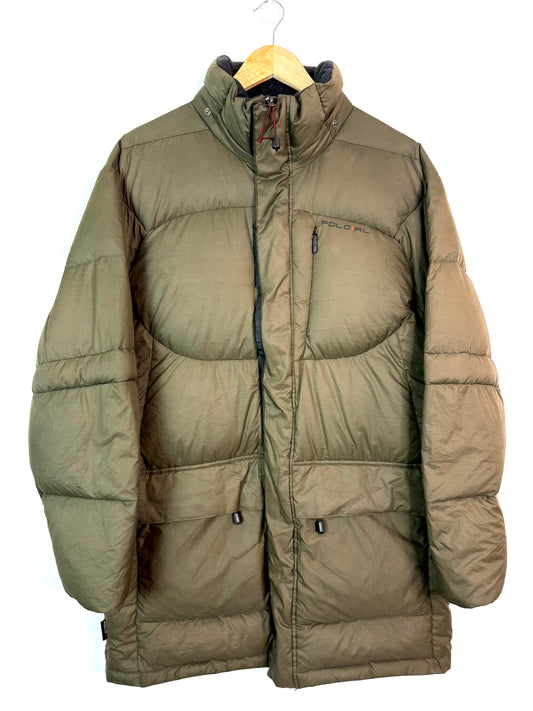 Vintage Ralph Lauren Puffer Jacket Khaki Medium