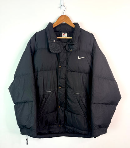 Vintage Nike Puffer Jacket Black Medium
