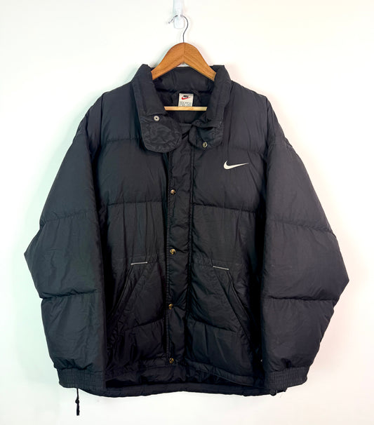 Vintage Nike Puffer Jacket Black Medium