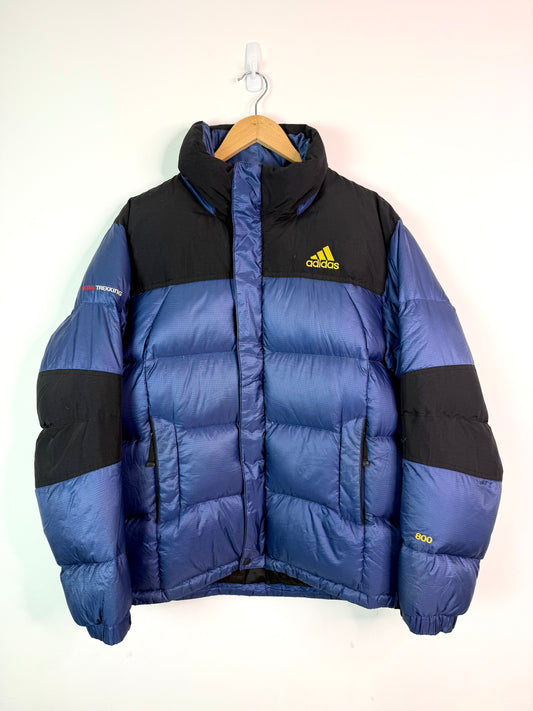 Vintage Adidas Puffer Jacket Blue Large