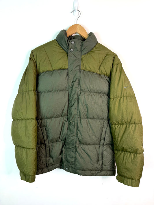 Vintage Nike Puffer Jacket Green Medium