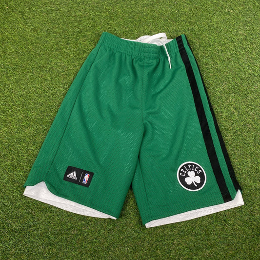 00s Adidas Celtics Basketball Shorts Green XS - Vintage Box