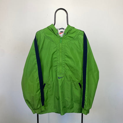 90s Nike Waterproof Cagoule Windbreaker Jacket Green Large - Vintage Box