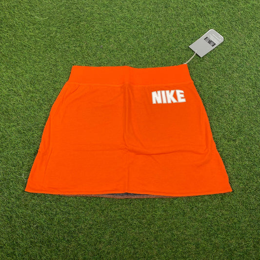 90s Nike Reversible Skirt Orange Grey Small - Vintage Box