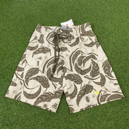 00s Nike ACG Beach Swim Shorts Brown XS - Vintage Box