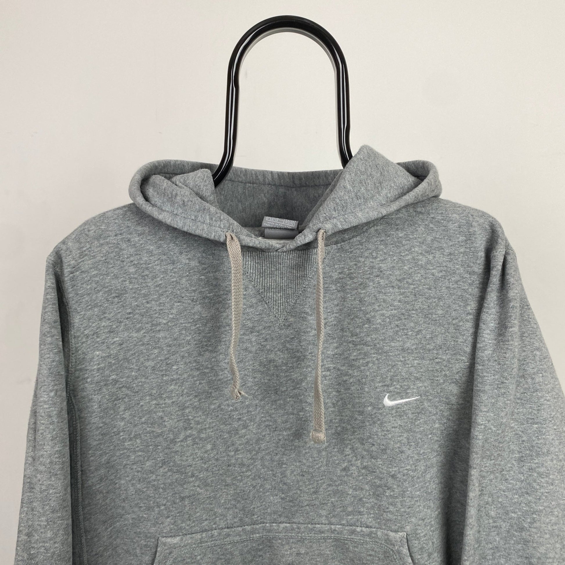 00s Nike Heavyweight Hoodie Grey Small - Vintage Box