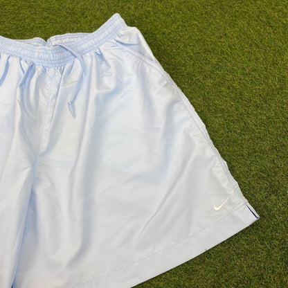 00s Nike Court Shorts Baby Blue Medium - Vintage Box