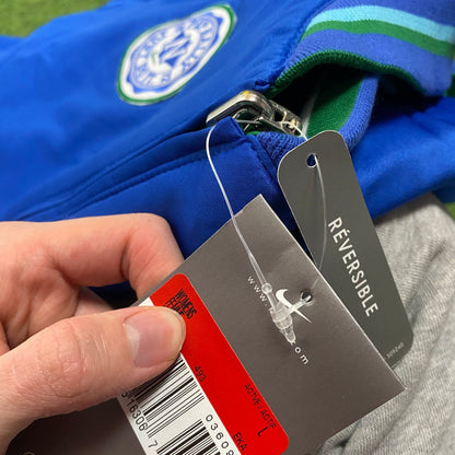 00s Nike Reversible Varsity Jacket Blue Large - Vintage Box