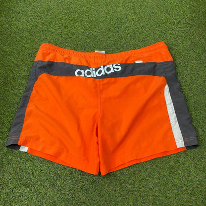 90s Adidas Swim Shorts Orange Large - Vintage Box